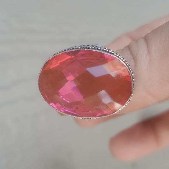 New Faceted Pink Mystic Topaz 925 Silver Ring. - Picture 16 of 16